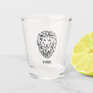 Schwarz-Weiß-Tribal-Lion Schnapsglas
