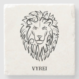 Schwarz-Weiß-Tribal-Lion Steinuntersetzer
