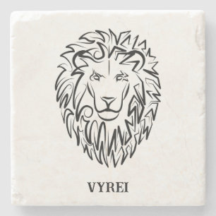 Schwarz-Weiß-Tribal-Lion Steinuntersetzer