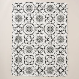 Schwarz-Weiß-Tribal Modernes Muster Sherpadecke