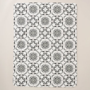 Schwarz-Weiß-Tribal Modernes Muster Sherpadecke