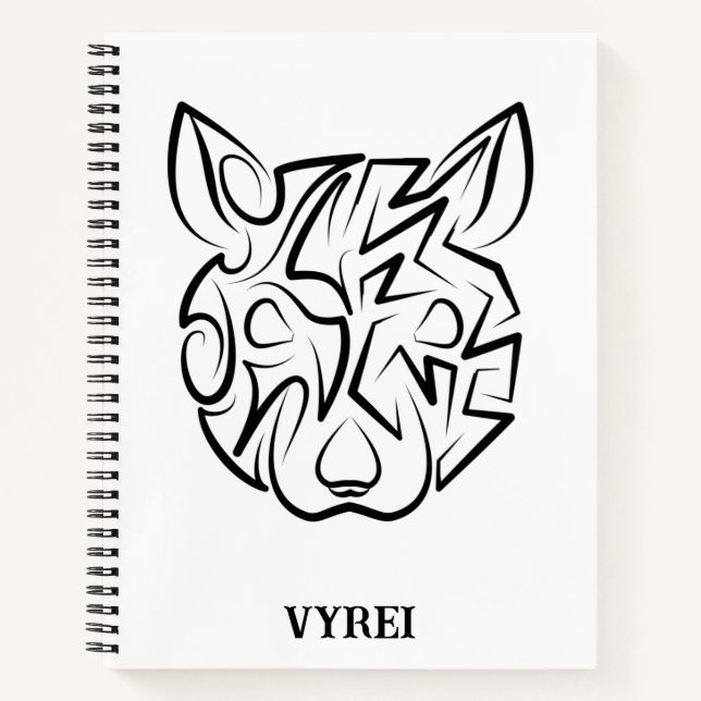 Schwarz-Weiß-Tribal Notizbuch (Vorderseite)