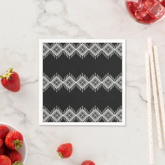 Schwarz-Weiß-Tribal Serviette