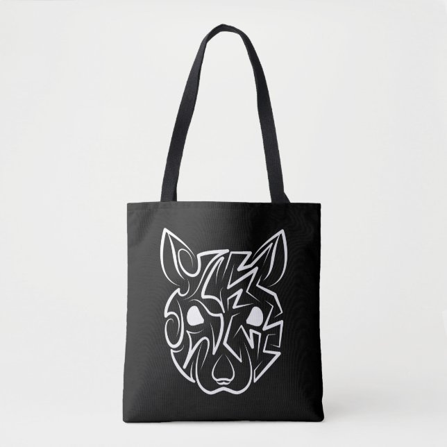 Schwarz-Weiß-Tribal Tasche (Vorderseite)