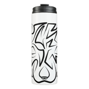Schwarz-Weiß-Tribal Thermosbecher