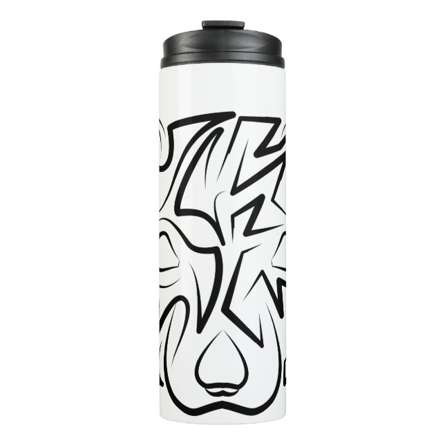 Schwarz-Weiß-Tribal Thermosbecher (Vorderseite)