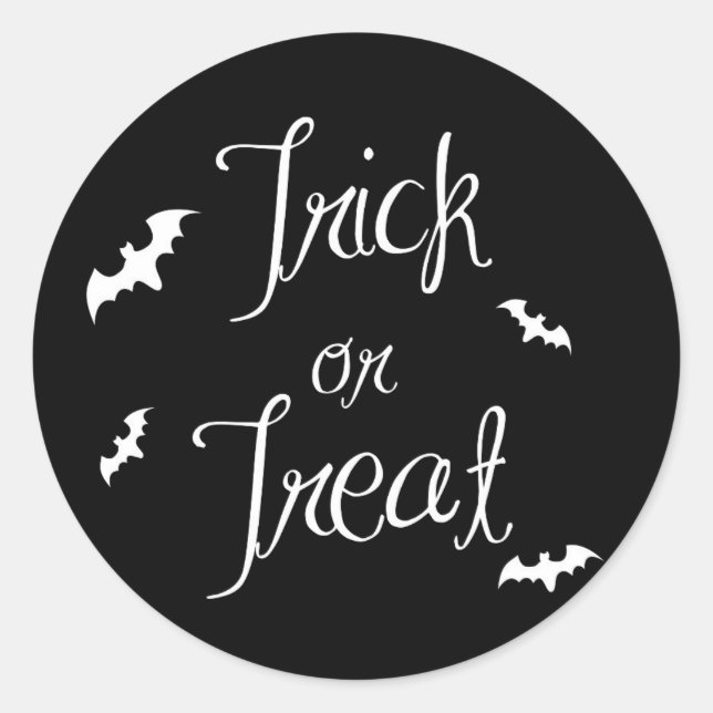 Schwarz-Weiß-Trick oder Halloween-Sticker Runder Aufkleber (Vorderseite)