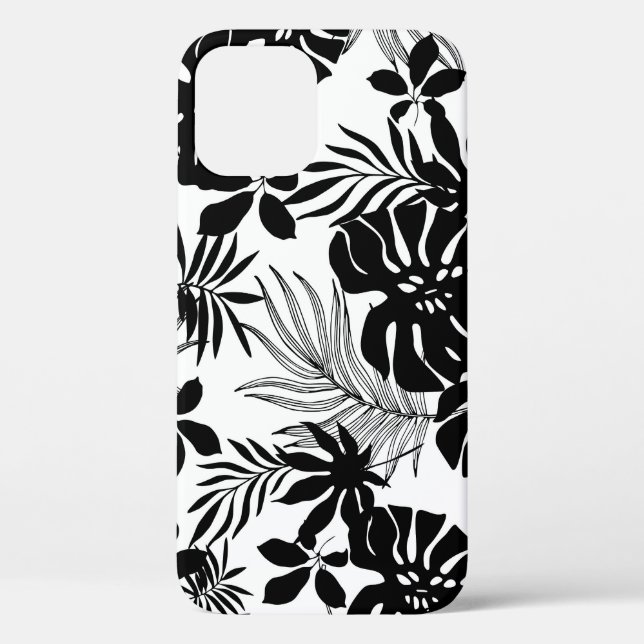 Schwarz-Weiß-Tropen: Silhouette Natur Case-Mate iPhone Hülle (Rückseite)