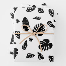 Schwarz-Weiß-Tropical Summer Blätter Muster