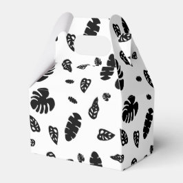 Schwarz-Weiß-Tropical Summer Blätter Muster Geschenkschachtel