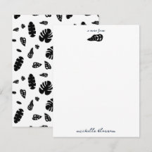 Schwarz-Weiß-Tropical Summer Blätter Muster