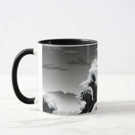 Schwarz-Weiß-Tsunami Tasse