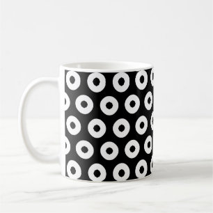 Schwarz/Weiß Tupfenmuster Kaffeetasse