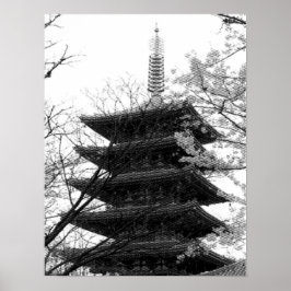 Schwarz-Weiß-Turm Poster