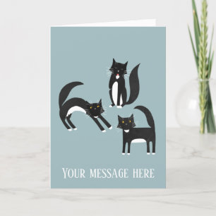 Schwarz-Weiß-Tuxedo Cat Custom-Grüße-Karte Ankündigung