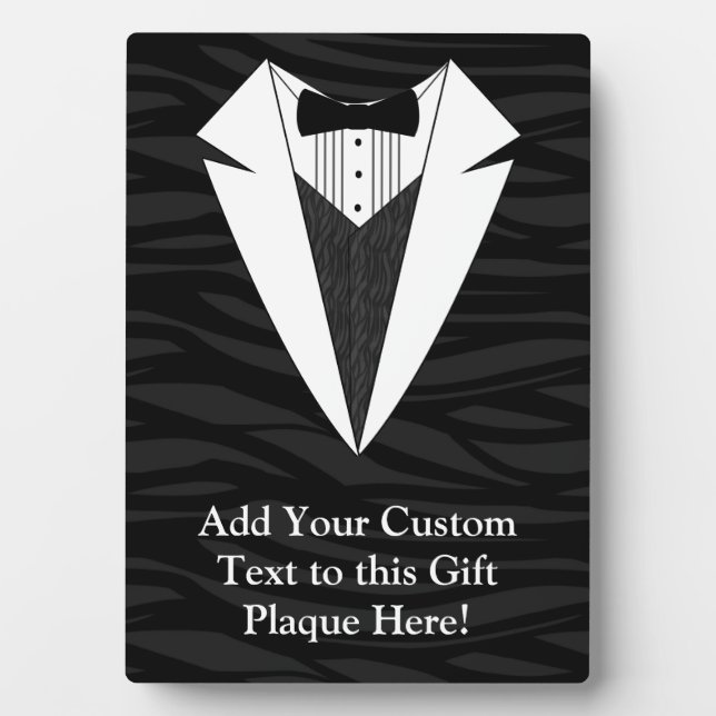 Schwarz/Weiß-Tuxedo Fotoplatte (Vorderseite)
