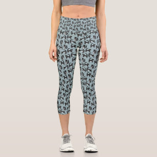 Schwarz-Weiß-Tuxedo-Katze Capri Leggings