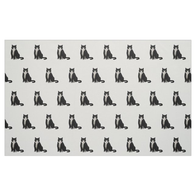 Schwarz-Weiß-Tuxedo-Katze Stoff (Fat Quarter (45,7 x 55,9 cm))