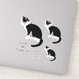 Schwarz-Weiß-Tuxedo-Katzen-Aufkleber-Set Aufkleber