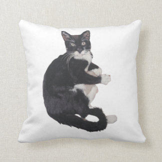 Schwarz-Weiß-Tuxedo-Katzenpolster Kissen