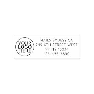 Schwarz-Weiß-Typografie-Nagelsalon Permastempel