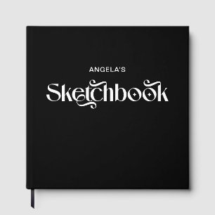 Schwarz-Weiß-Typografie-Sketch Gästebuch