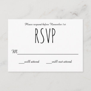 Schwarz/Weiß-UAWG - RSVP-Karte RSVP Karte