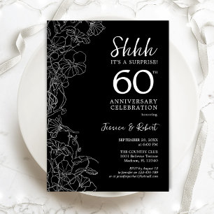 Schwarz-Weiß-Überraschung 60. Jubiläum Einladung