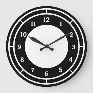 Schwarz-Weiß-Uhr Große Wanduhr