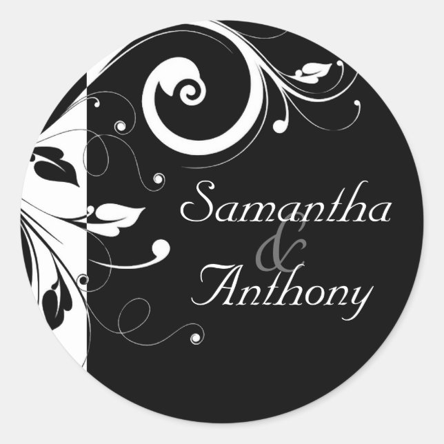 Schwarz + Weiß Umlaufdrehung Umschlag Aufkleber (Vorderseite)