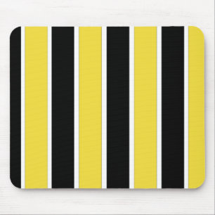 Schwarz, weiß und gelbe Streifen Mousepad