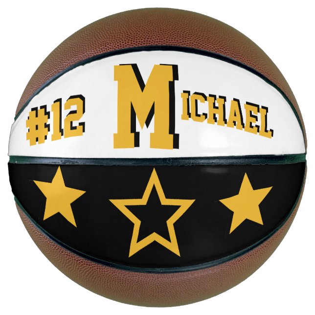 Schwarz, Weiß und Gold Basketball (Vorderseite)