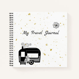 Schwarz-weiß und gold RV - Mein Reisejournal Notizbuch