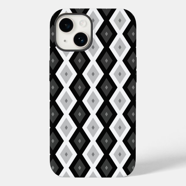 Schwarz, Weiß und Grau Case-Mate iPhone 14 Hülle (Rückseite)