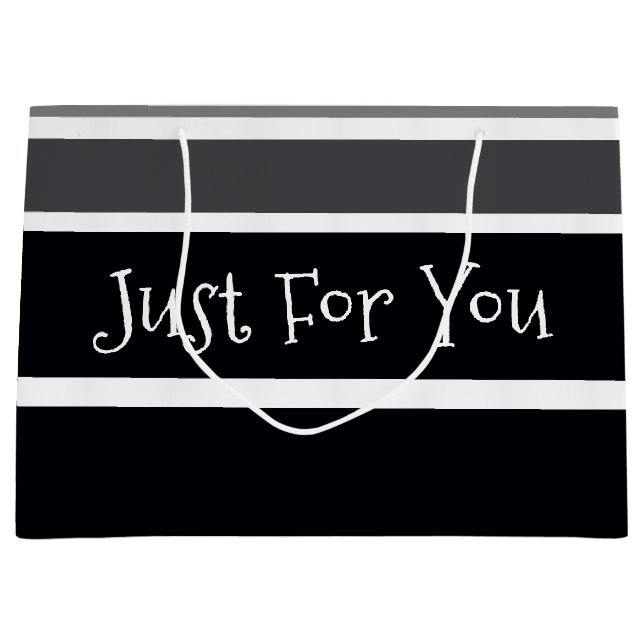 Schwarz-weiß und grau große geschenktüte (Vorderseite)