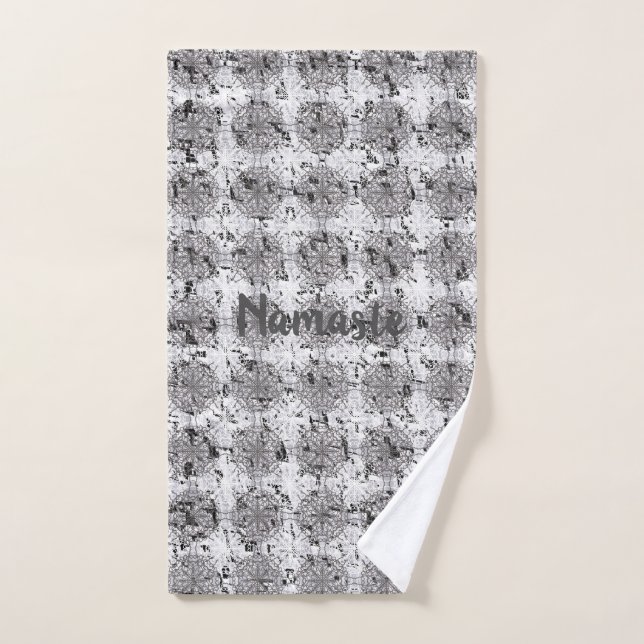 Schwarz, Weiß und Grau Handtuch (Handtuch)