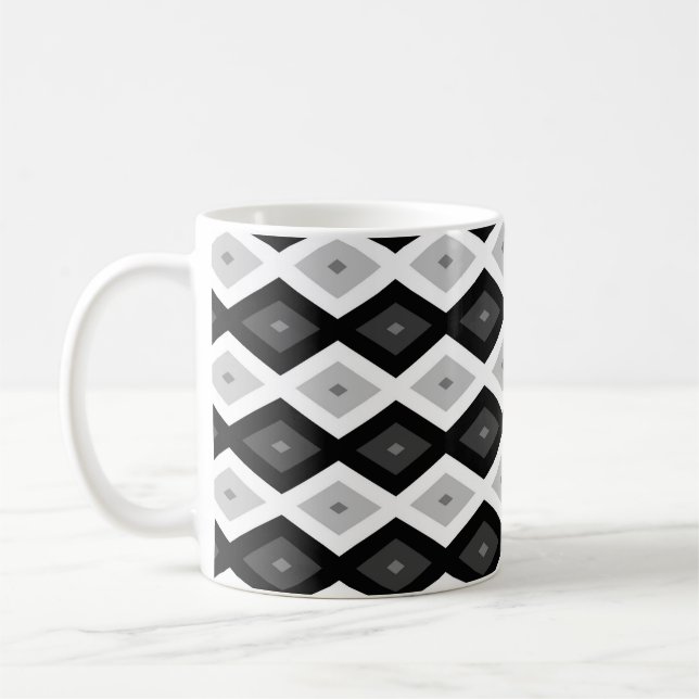 Schwarz, Weiß und Grau Kaffeetasse (Links)