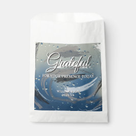 Schwarz, Weiß und Grau Pinselstrich Dankbar Geschenktütchen