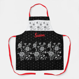 Schwarz-weiß und grau schürze