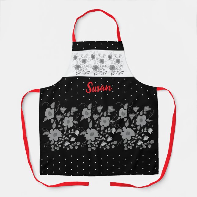 Schwarz-weiß und grau schürze (Vorderseite)