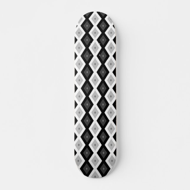 Schwarz, Weiß und Grau Skateboard (Vorne)