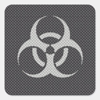 Schwarz-weiß- und grau-toxische Kohlenstofffaser Quadratischer Aufkleber