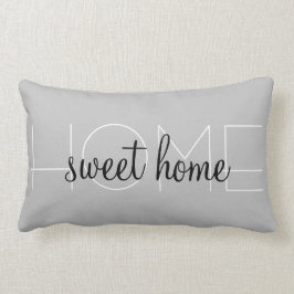 Schwarz-weiß und grau Zuhause Sweet Zuhause Lendenkissen