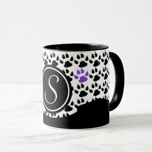 Schwarz, Weiß und Lila Paste Tasse