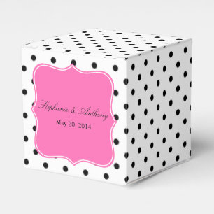 Schwarz, Weiß und Rosa Polka Dot Wedding Geschenkschachtel