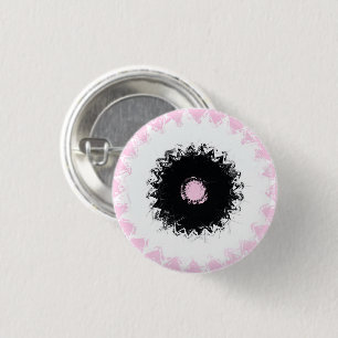 Schwarz-, Weiß- und Rosatöhre Abstrakt Button