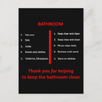 Schwarz, Weiß und Rot Badezimmer Danke, Signage
