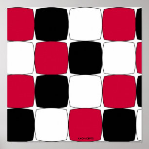 Schwarz, Weiß und Rot Fisheye von Celeste Sheffey. Poster