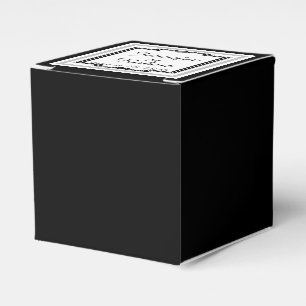 Schwarz, Weiß und Silber Art Deco Rahmen Wedding Geschenkschachtel