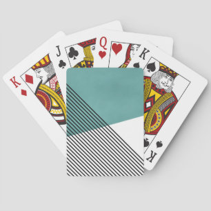 Schwarz, Weiß und Türkis, einfache geometrische Ku Spielkarten
